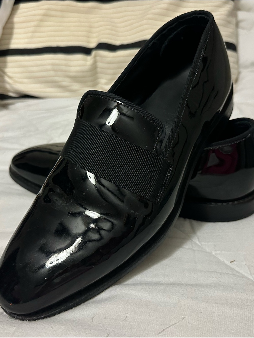 Allen Edmonds Men's James Patent Leather Slip On Tuxedo Shoes ~ 10D